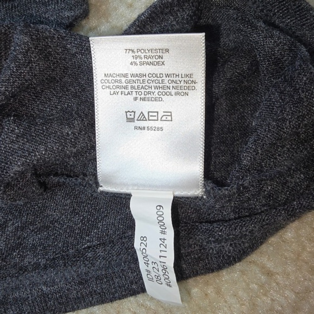 Express‎ Women Charcoal Gray Heathered Long Sleeve Twist Front Tie Tunic Top M - Picture 6 of 7